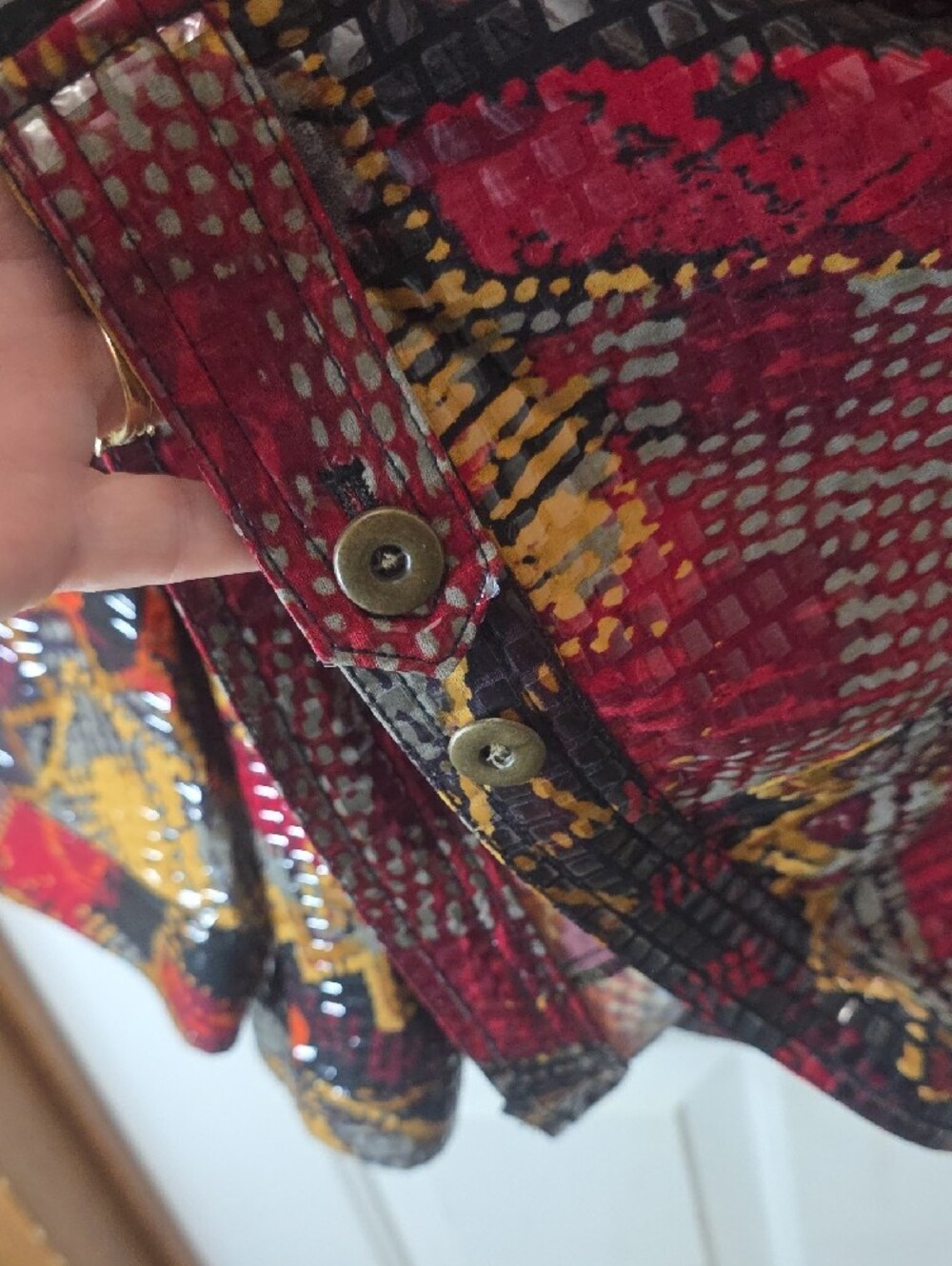 Ruby Rd. Multicolor Patchwork-Print Button Front Jacket - Picture 8 of 8